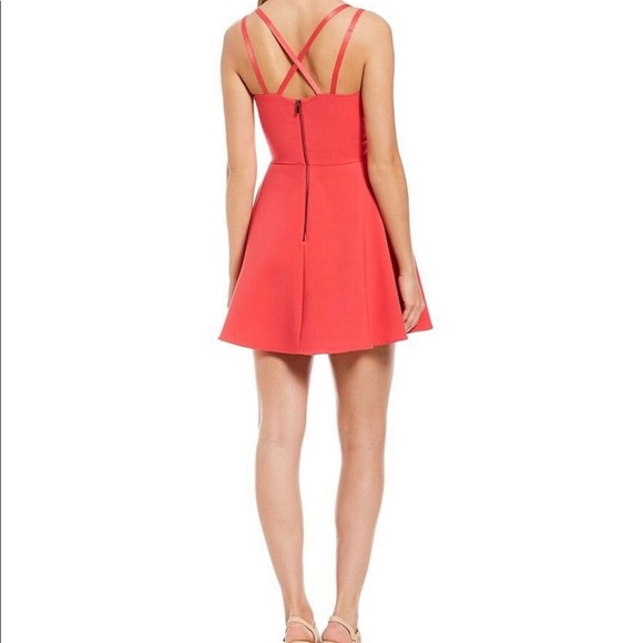 French Connection Strappy Fit Flare Dress Azalea 0 - Picture 2 of 3